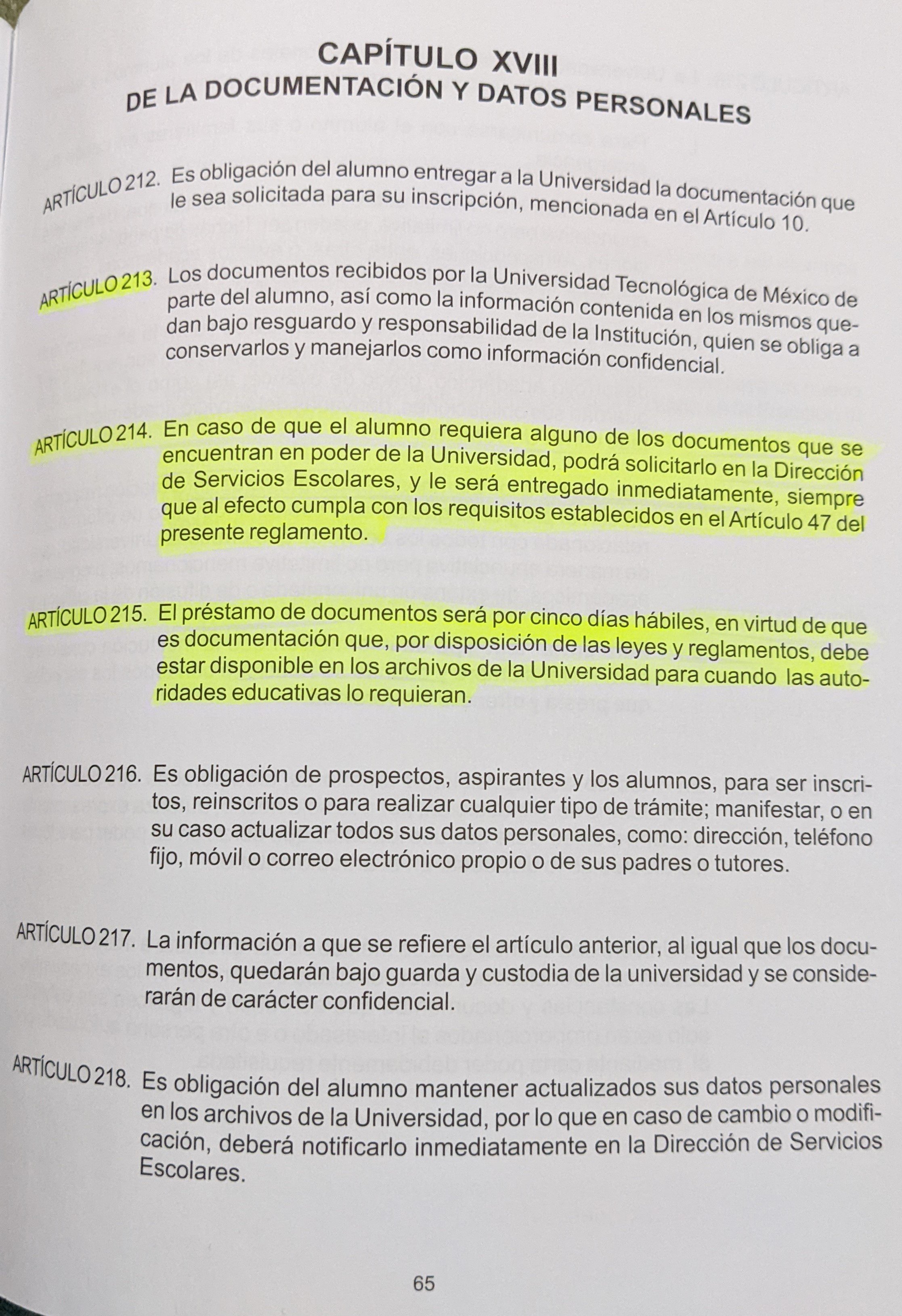 reglamento unitec